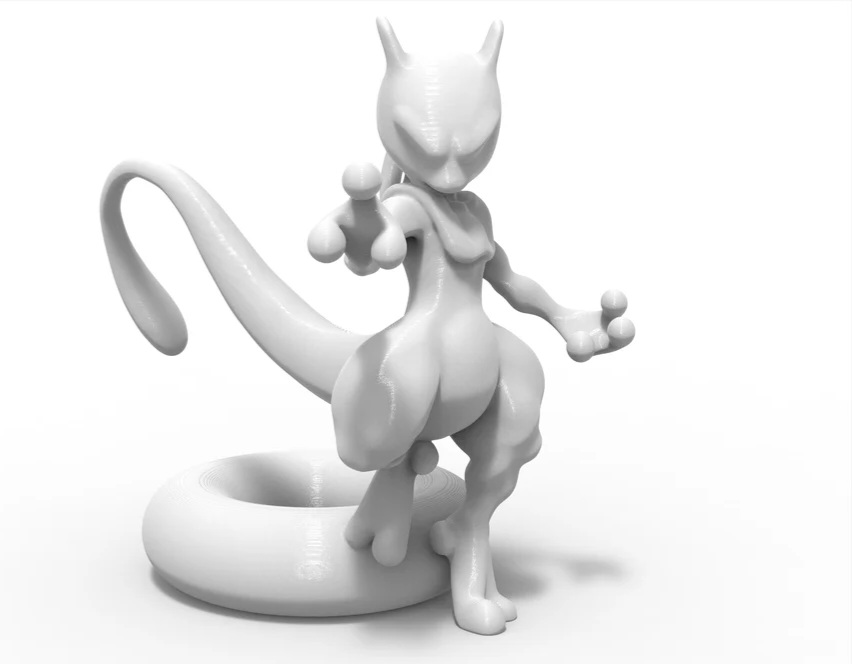 superhero STL files-collectible 3D figurines_Mewtwo 3D Print Model - Poseable STL File