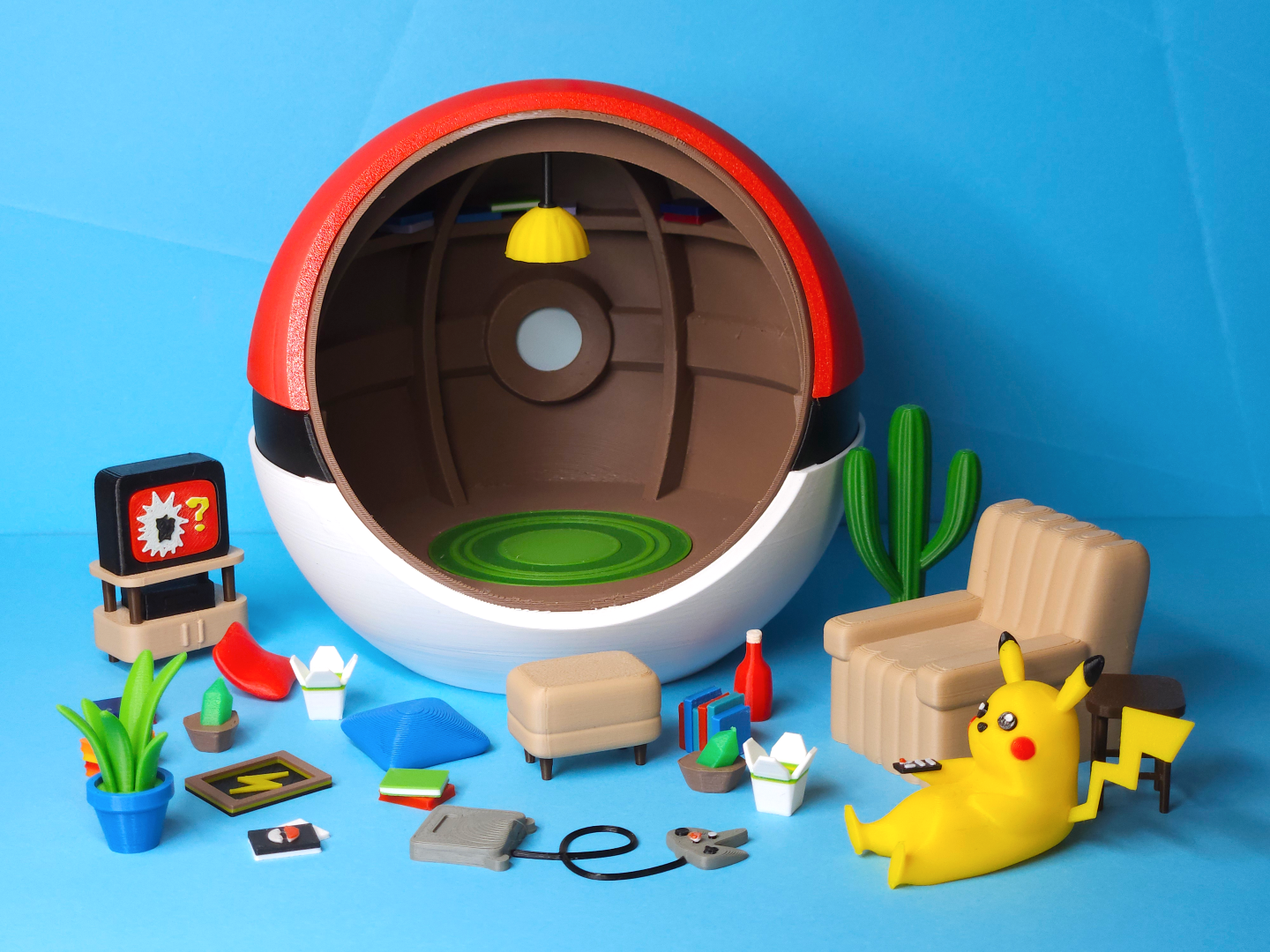 modular toy parts-interlocking 3D models_Pokemon Diorama of Pikachu