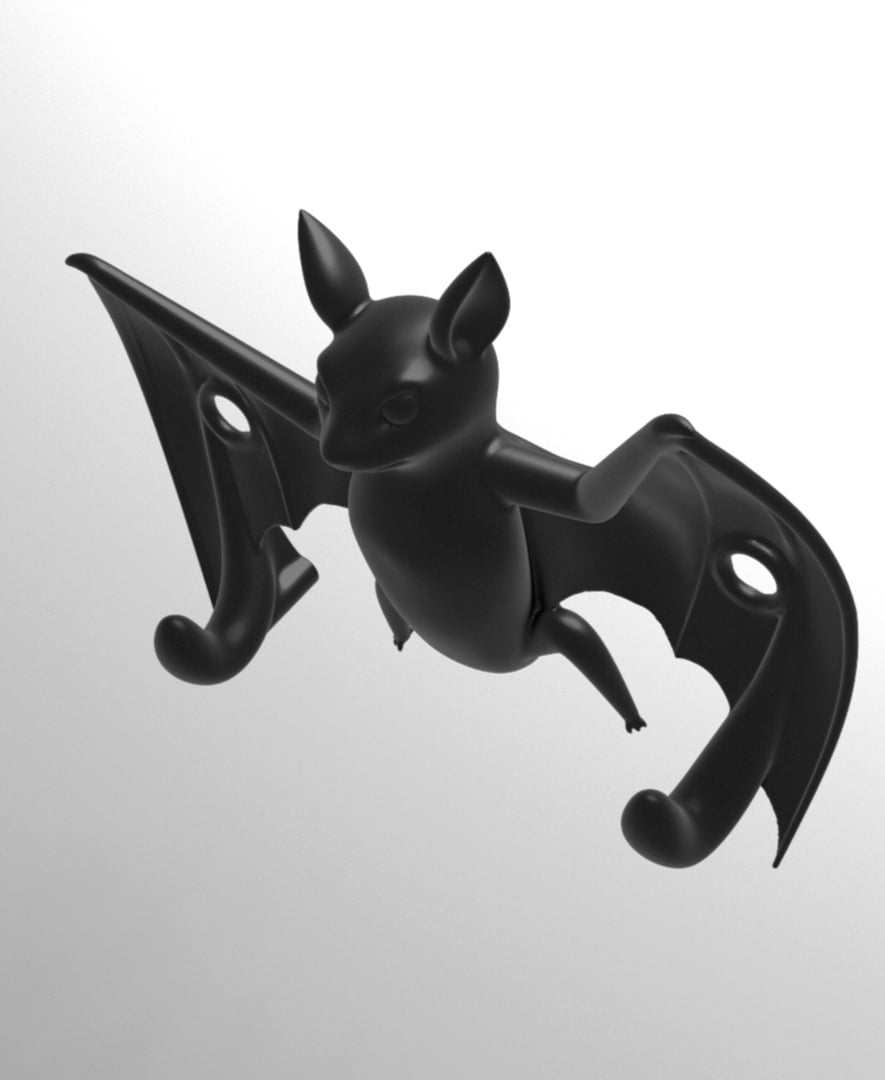 3D printed wall decor-hanging 3D art designs_Bat Hanger