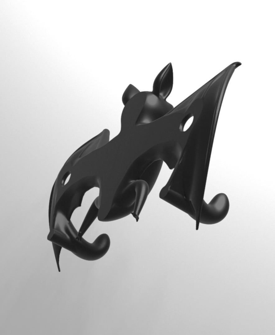 3D printed wall decor-hanging 3D art designs_Bat Hanger