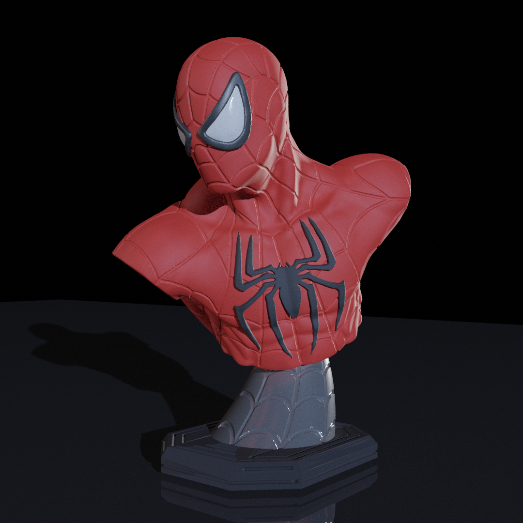 modular toy parts-interlocking 3D models_Spiderman Bust (STL)