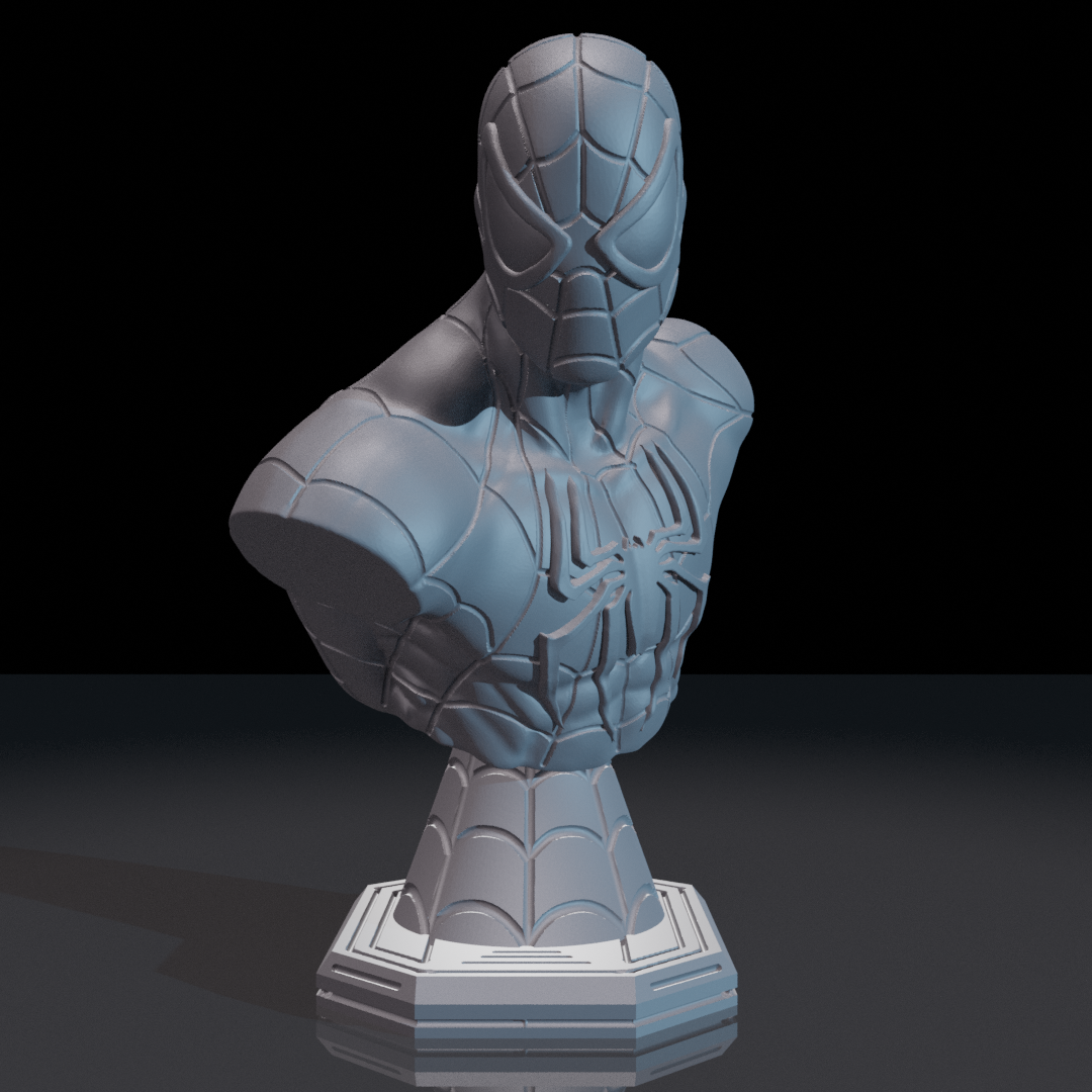 modular toy parts-interlocking 3D models_Spiderman Bust (STL)