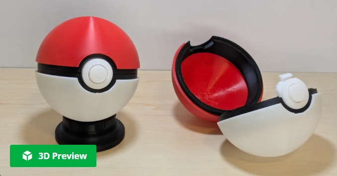 modular toy parts-interlocking 3D models_3D-printed Poké Balls