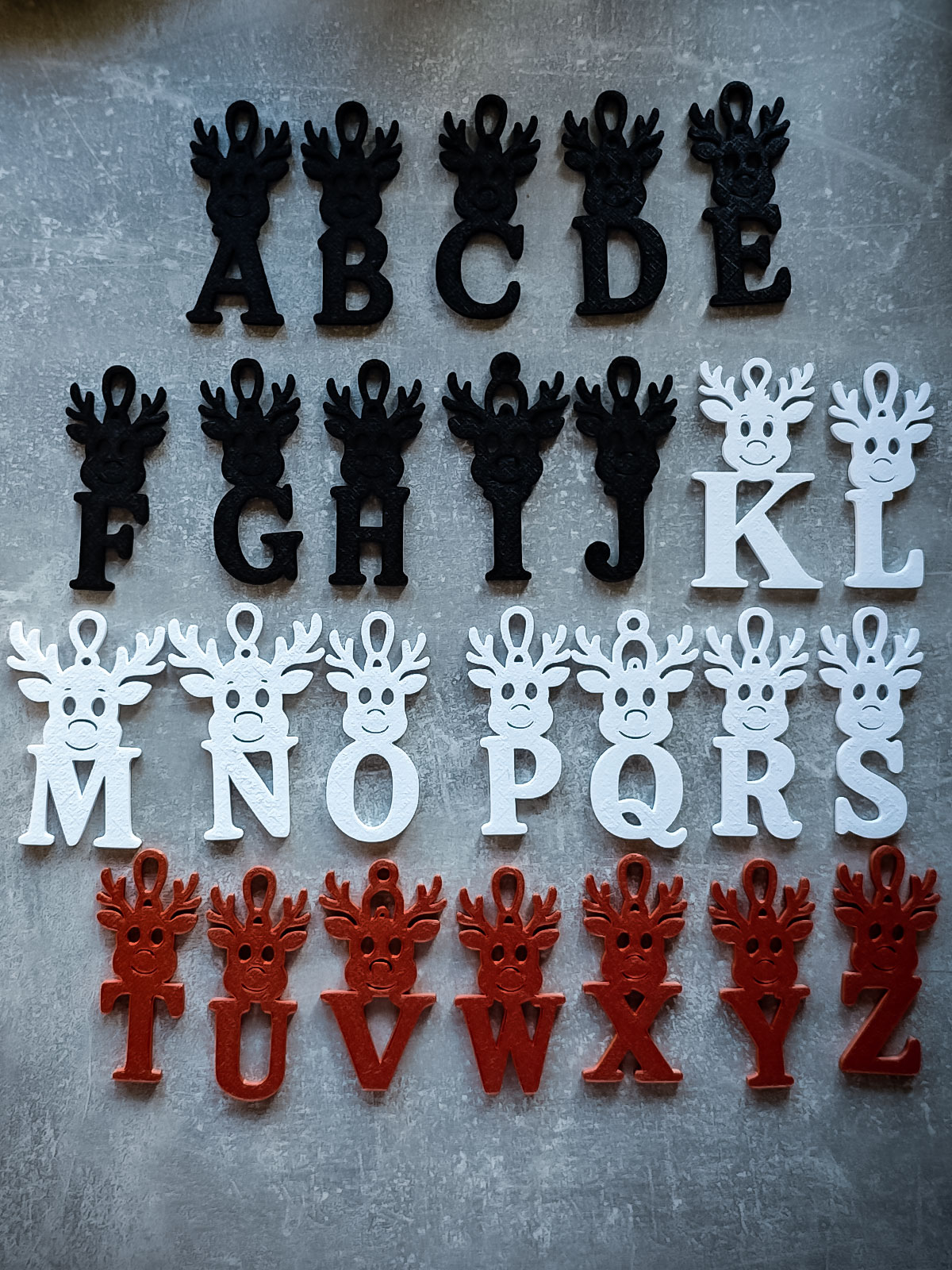 garden toy STL-flying toy 3D model_Christmas Tree Ornaments ABC with Moose Motif