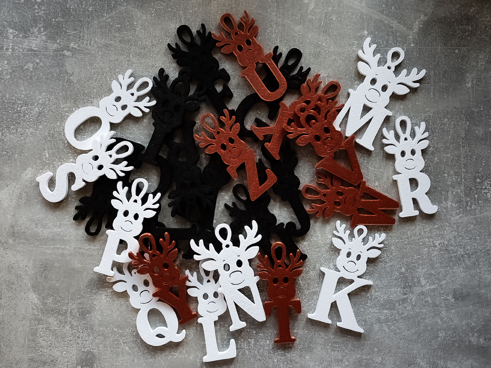 garden toy STL-flying toy 3D model_Christmas Tree Ornaments ABC with Moose Motif