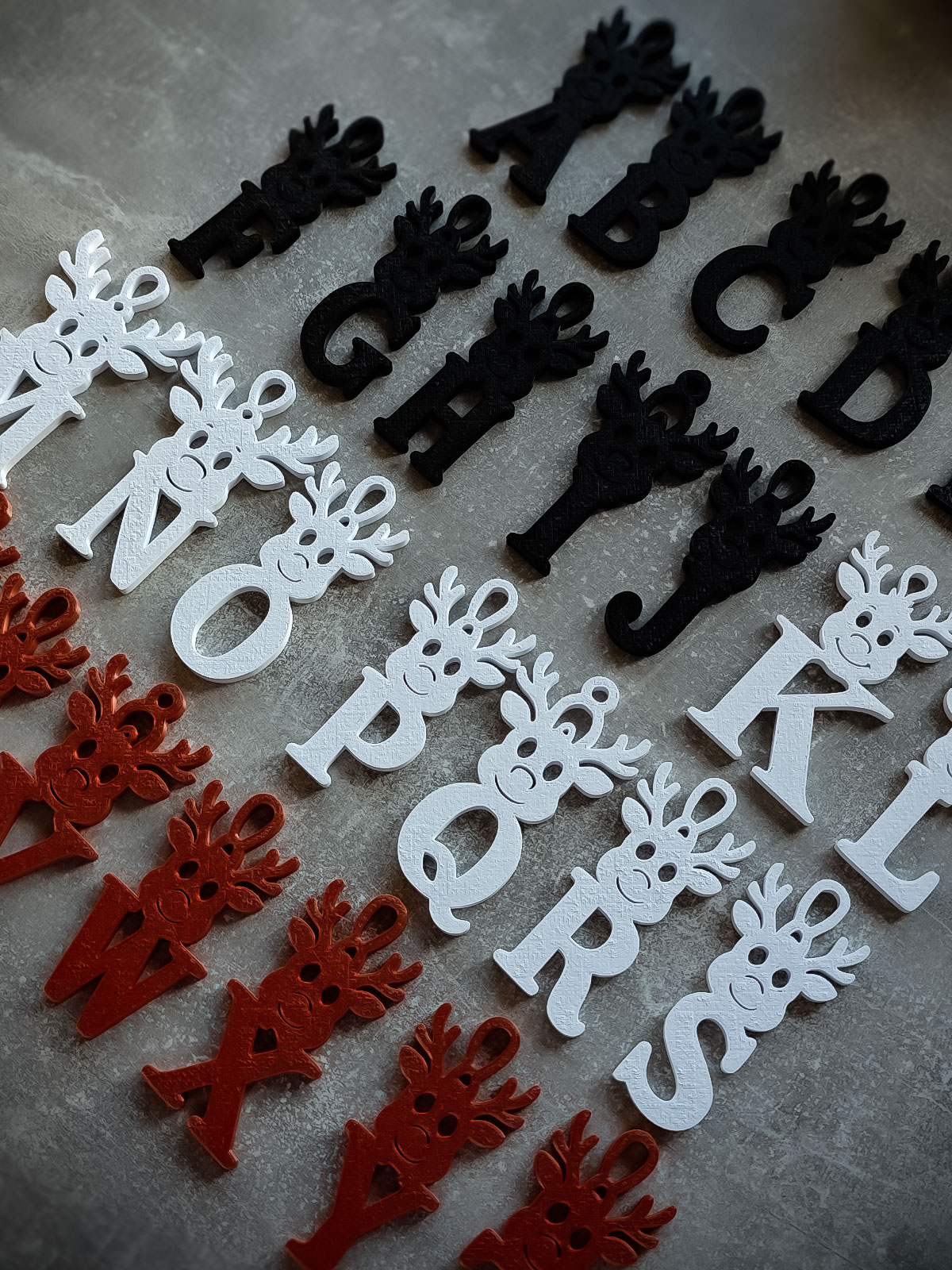 garden toy STL-flying toy 3D model_Christmas Tree Ornaments ABC with Moose Motif