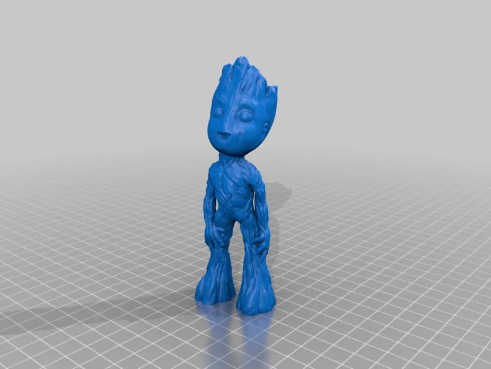 artistic statue STL-digital art figurines_Baby Groot 3D STL Model – Cute High-Detail