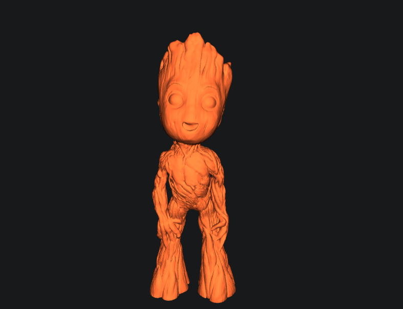 artistic statue STL-digital art figurines_Baby Groot 3D STL Model – Cute High-Detail