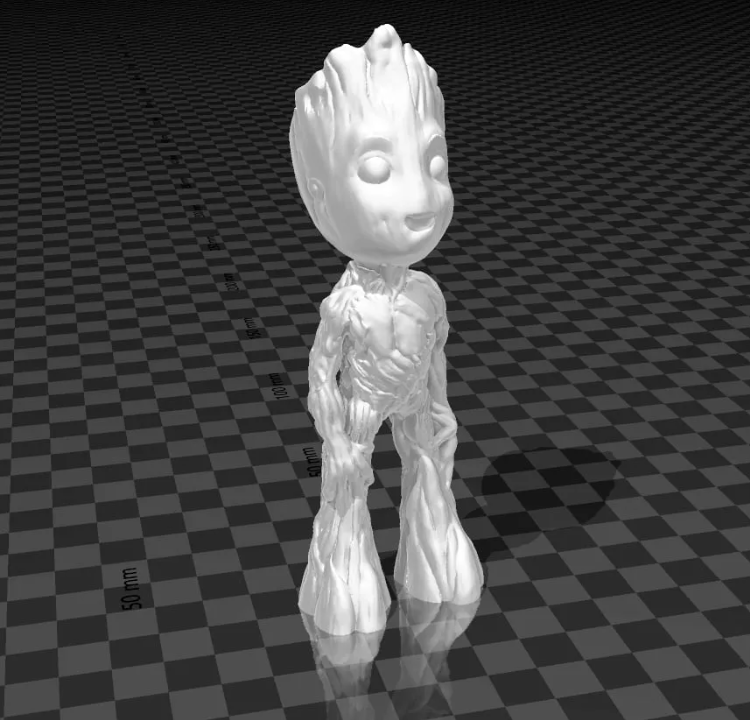 artistic statue STL-digital art figurines_Baby Groot 3D STL Model – Cute High-Detail