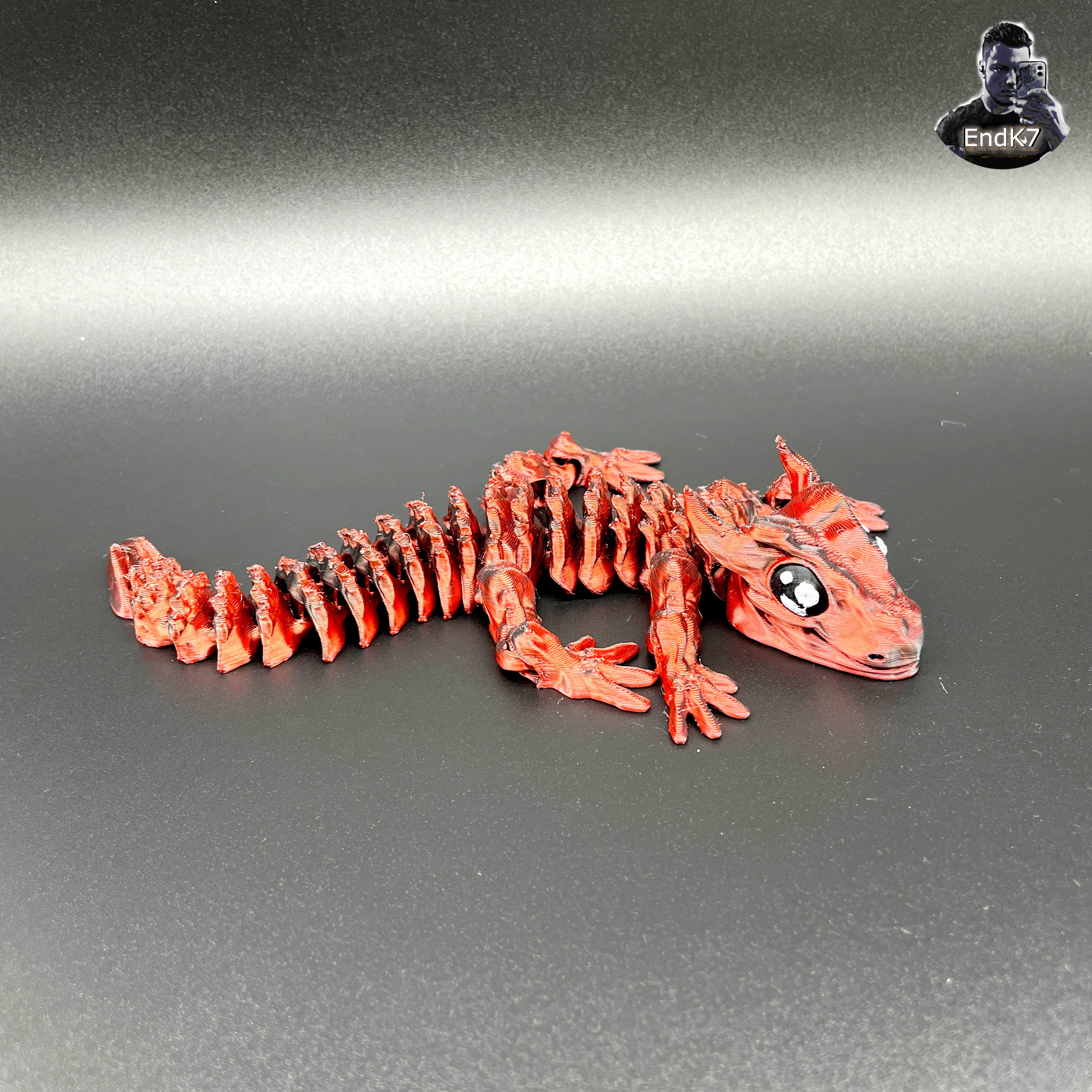 modular toy parts-interlocking 3D models_Articulated Dragon Flexi – Print-in-Place Toy