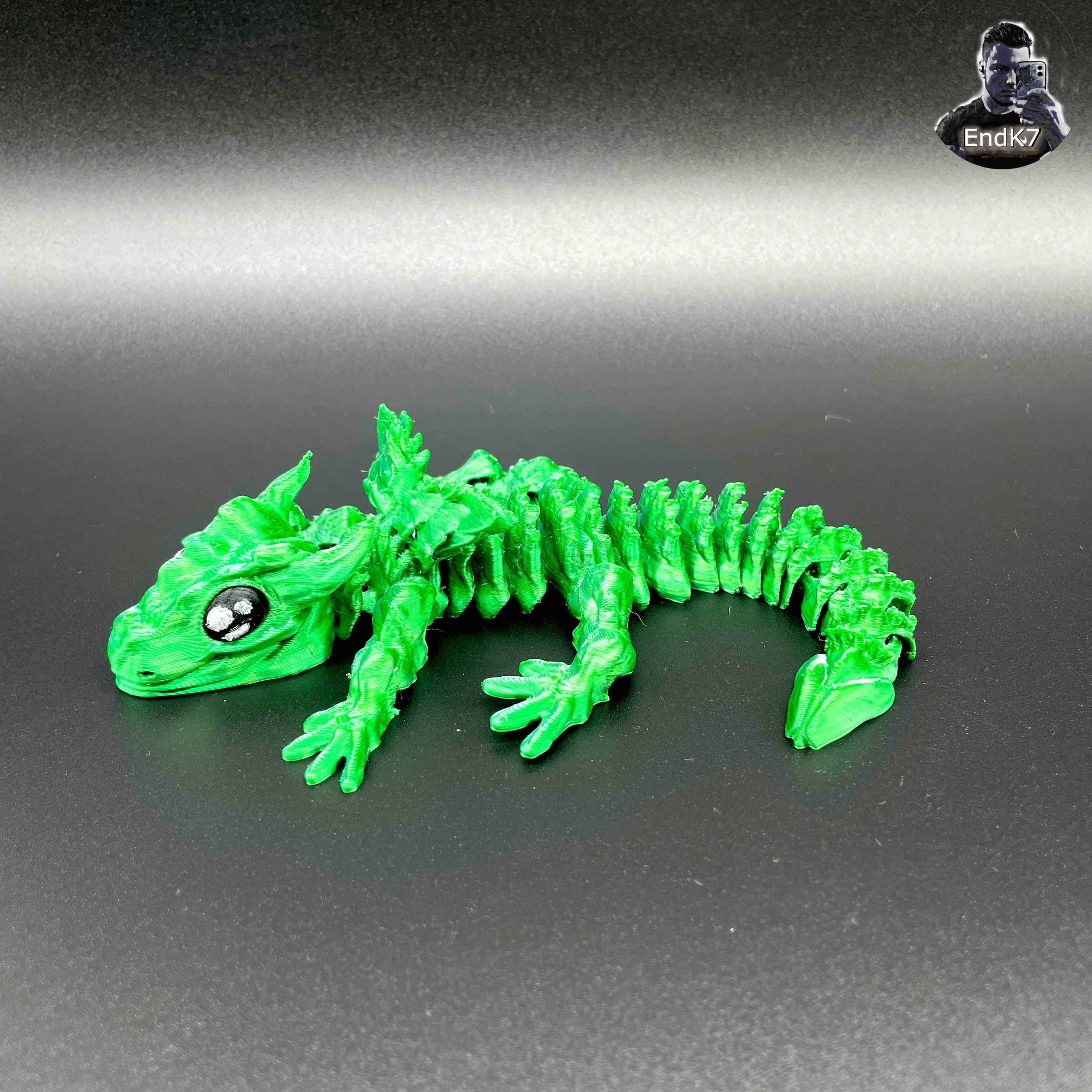modular toy parts-interlocking 3D models_Articulated Dragon Flexi – Print-in-Place Toy