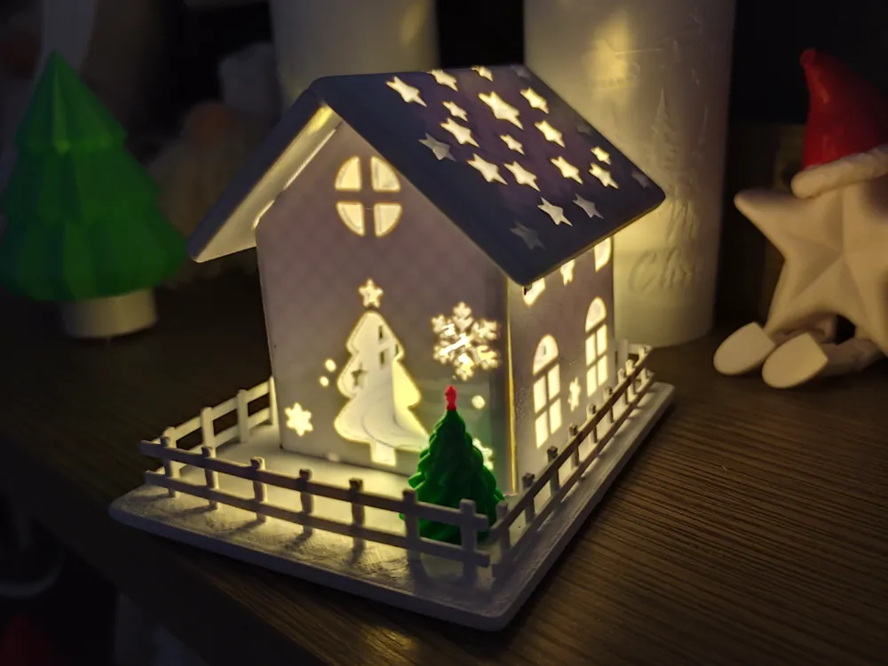 modular toy parts-interlocking 3D models_Christmas House LED Flame