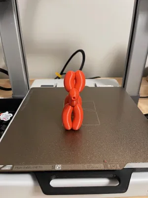 superhero STL files-collectible 3D figurines_Cute Red Balloon Dog - Jeff Koons Style 3D Print