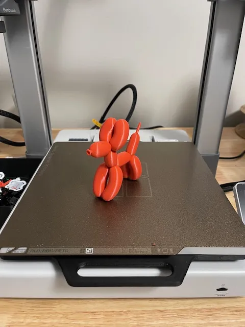 superhero STL files-collectible 3D figurines_Cute Red Balloon Dog - Jeff Koons Style 3D Print