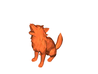 artistic statue STL-digital art figurines_Howling Sitting Wolf