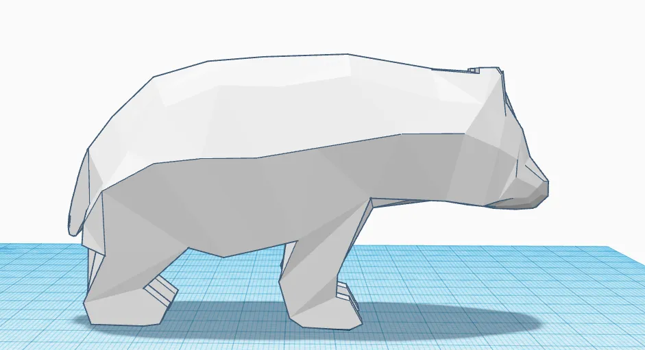artistic statue STL-digital art figurines_Lowpoly Polar Bear – Single Piece STL