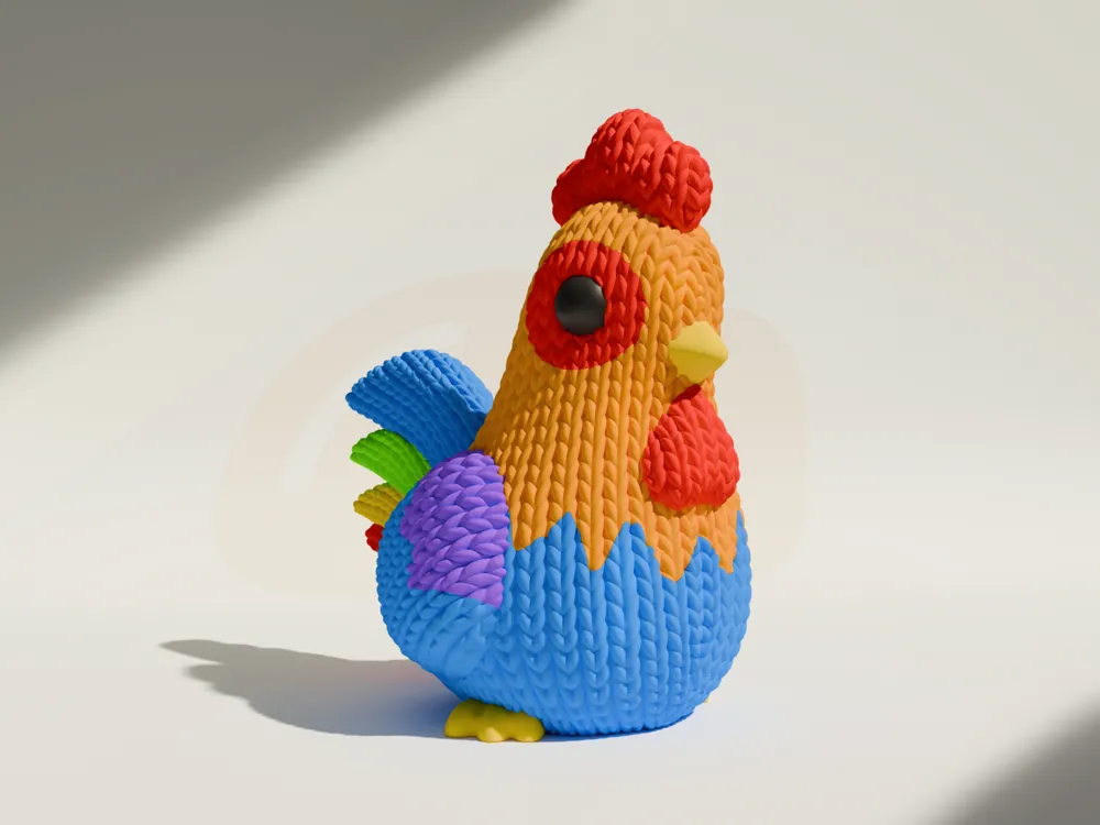 armor STL files-3D printable cosplay gear_Knitted Rainbow Chick