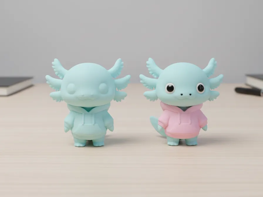 superhero STL files-collectible 3D figurines_Axolotl Cute Hoodie