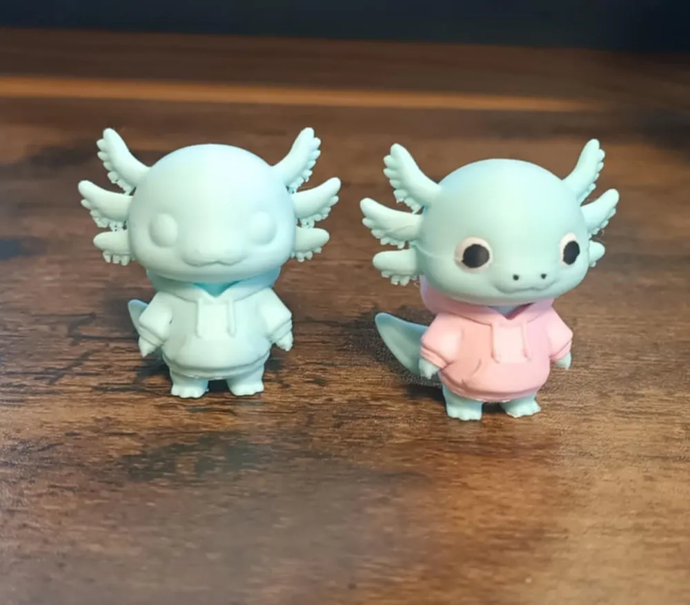 superhero STL files-collectible 3D figurines_Axolotl Cute Hoodie