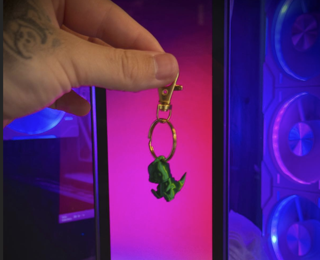 modular toy parts-interlocking 3D models_Dino Keychain