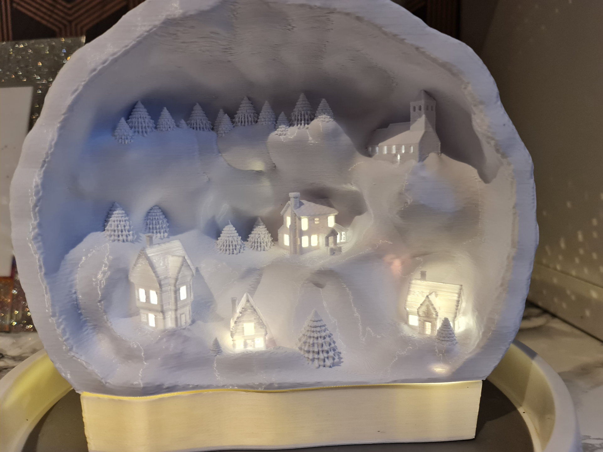 artistic statue STL-digital art figurines_Christmas Snow Globe Village 