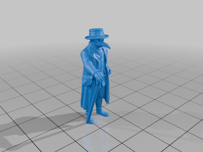 artistic statue STL-digital art figurines_Cleric - Plague Doctor