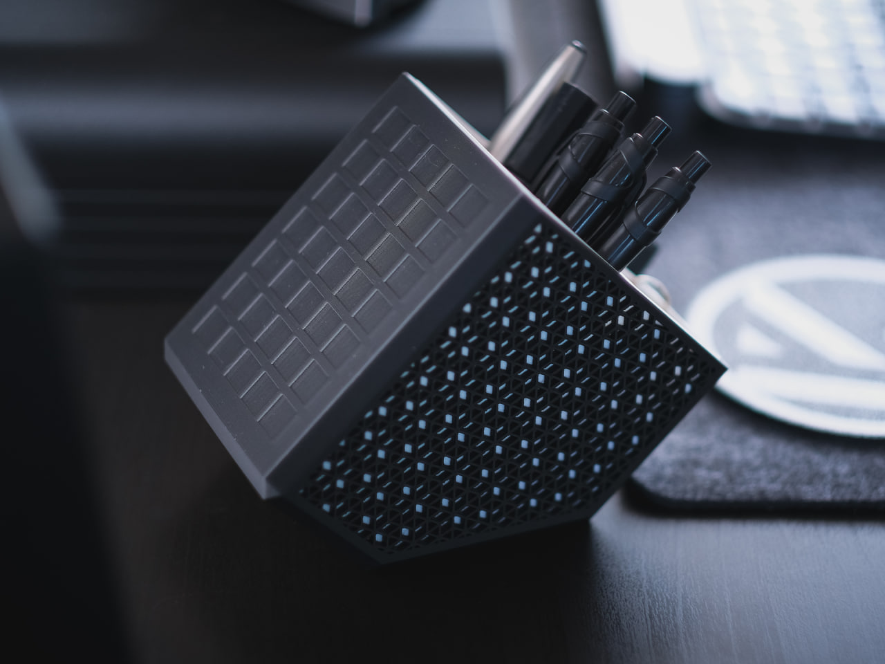 everyday 3D models-desktop gadget STL_Kumiko Design Desk Organizer