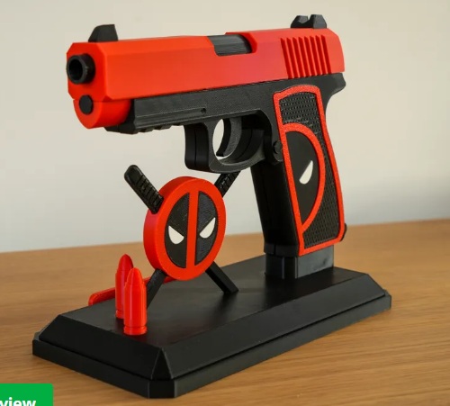 wearable gadgets STL-fantasy costume parts_Deadpool Gun