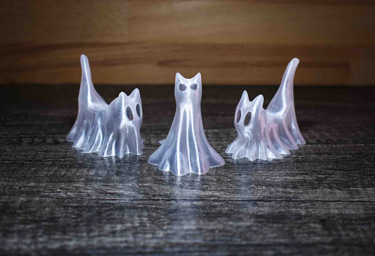 wearable gadgets STL-fantasy costume parts_A Trio of Halloween Ghost Cats