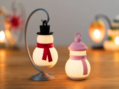 garden toy STL-flying toy 3D model_Mini Christmas Snowman Tea Light Ornament