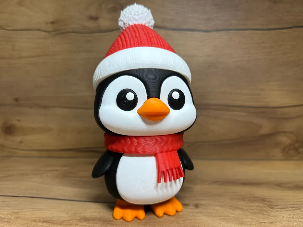 functional 3D components-engineering 3D print models_Christmas Penguin multipart no AMS