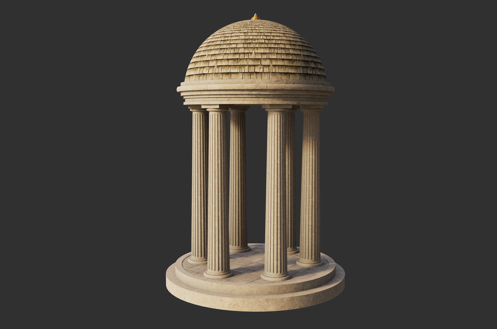 wearable gadgets STL-fantasy costume parts_Monopteros Temple Agora – Detailed 3D Model