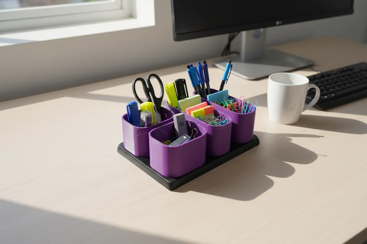 wearable gadgets STL-fantasy costume parts_Rounded Desk Organizer Tray