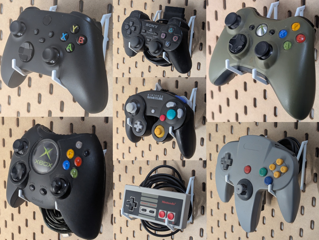 wearable gadgets STL-fantasy costume parts_Universal Pegboard Game Controller Holder