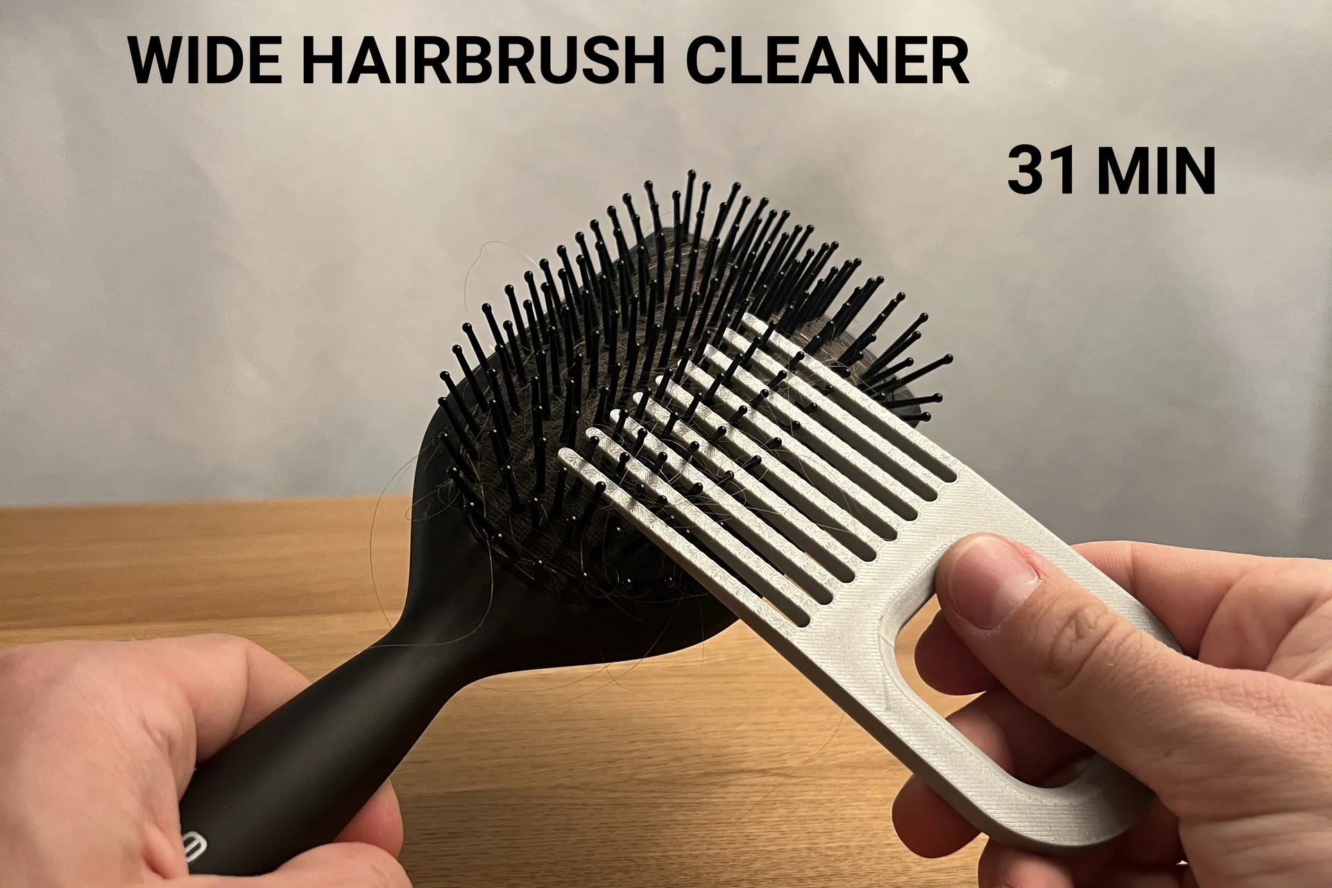 3D printed wall decor-hanging 3D art designs_Hairbrush Cleaner