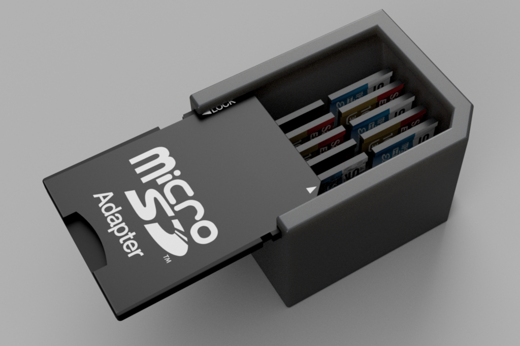 everyday 3D models-desktop gadget STL_SD Card Holder