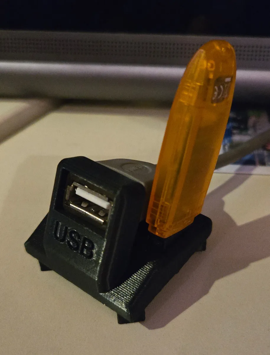 functional 3D components-engineering 3D print models_USB A mine Dock plus 2x USB Halterung