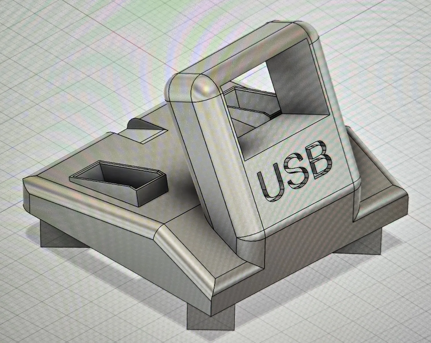 functional 3D components-engineering 3D print models_USB A mine Dock plus 2x USB Halterung
