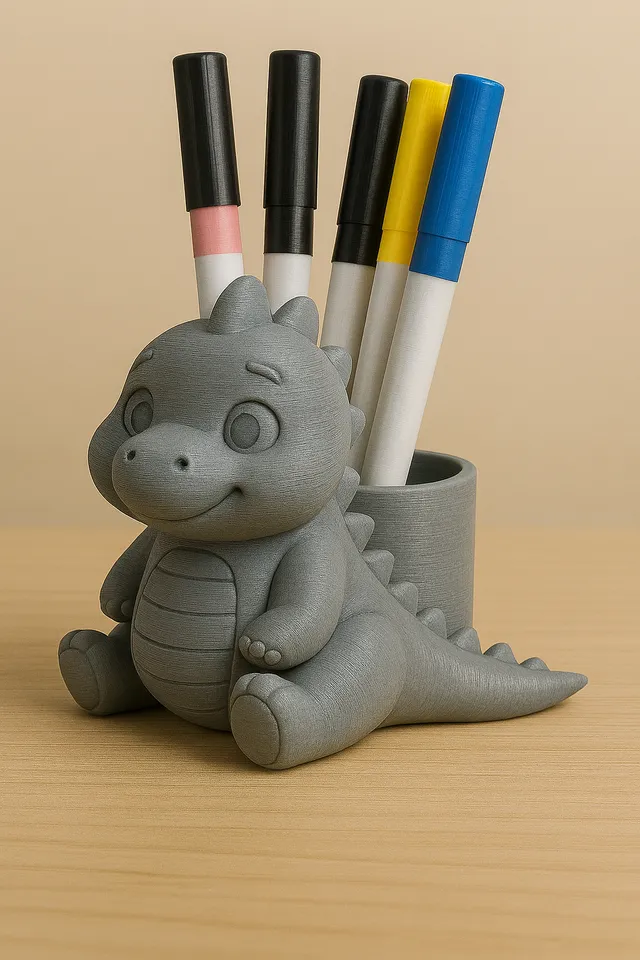 wearable gadgets STL-fantasy costume parts_Desk Rex / Cute Pencil Holder