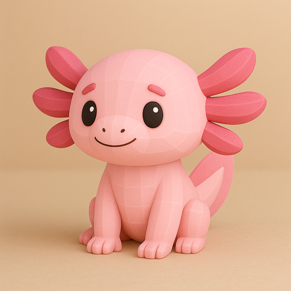 modular toy parts-interlocking 3D models_Mini Axolotl