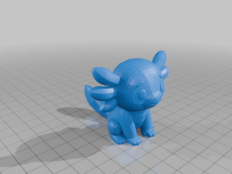 modular toy parts-interlocking 3D models_Mini Axolotl