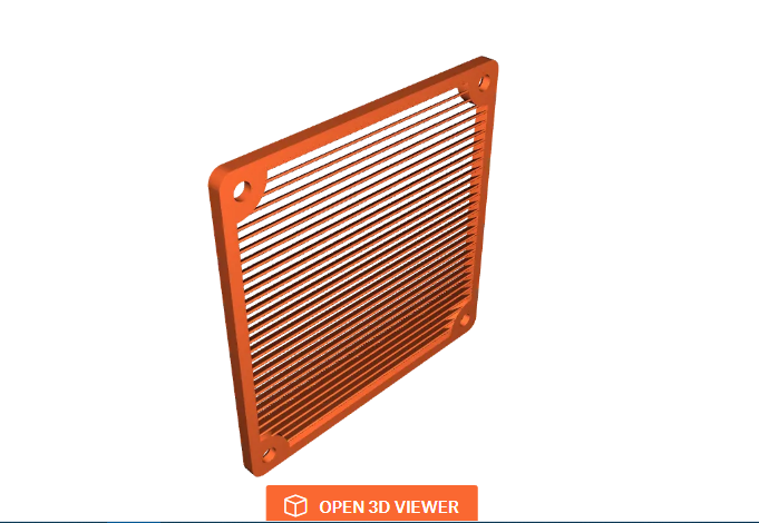 functional 3D components-engineering 3D print models_Fan Grid Blind (120mm)