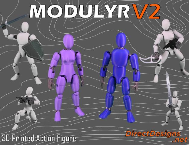 superhero STL files-collectible 3D figurines_MODULYR V2 - Articulated Action Figure