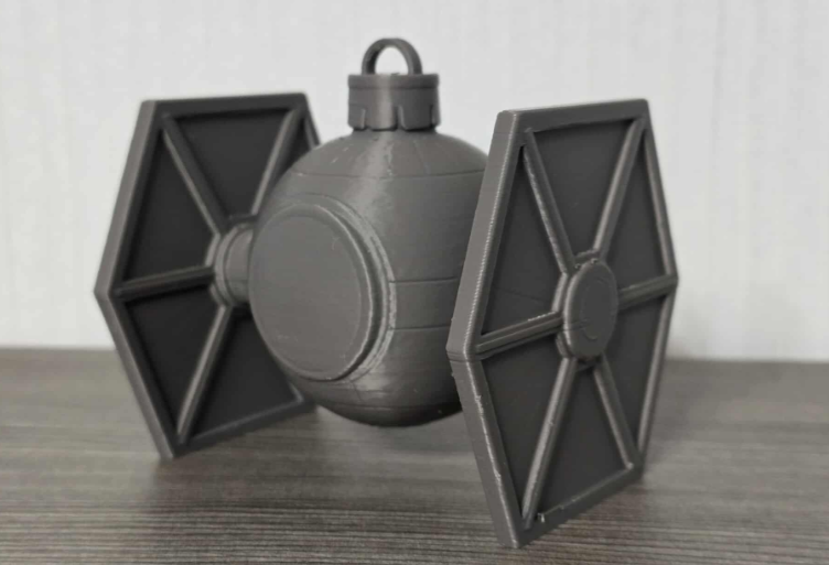 superhero STL files-collectible 3D figurines_Tie Fighter Christmas Bauble 
