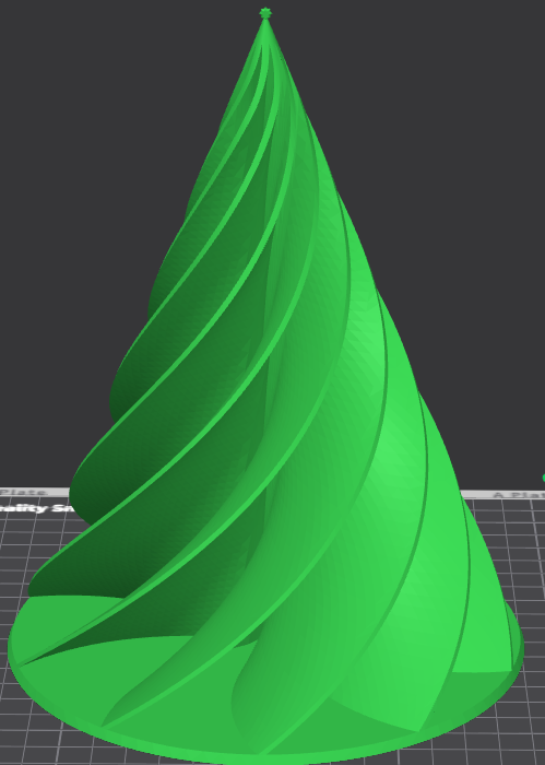 artistic statue STL-digital art figurines_Spiral Christmas Tree 3D Print Model