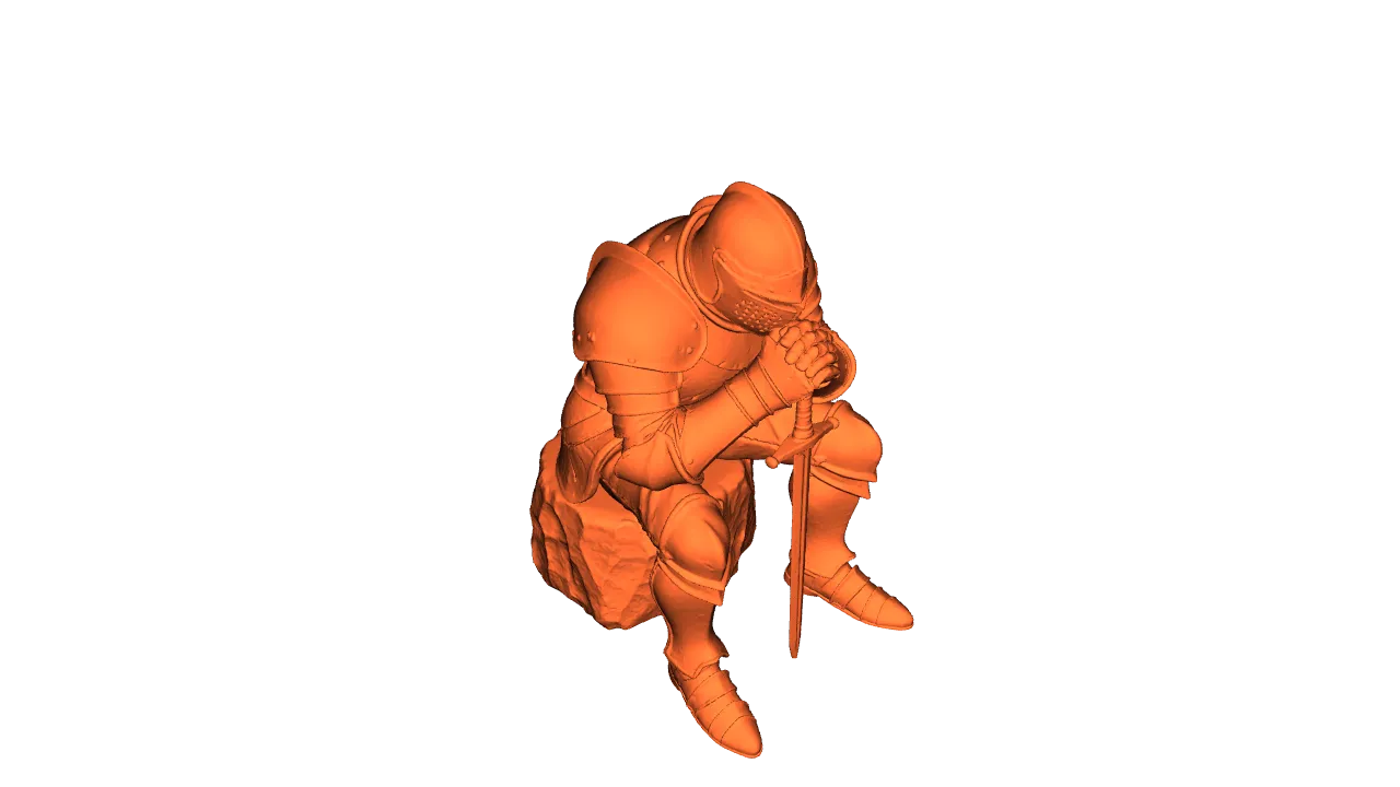 artistic statue STL-digital art figurines_Thoughtful Knight