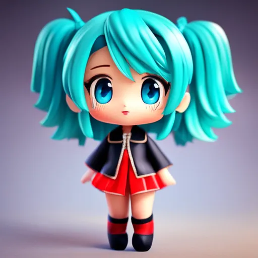 superhero STL files-collectible 3D figurines_Cute Chibi Anime Girl Figure - Fully Posable