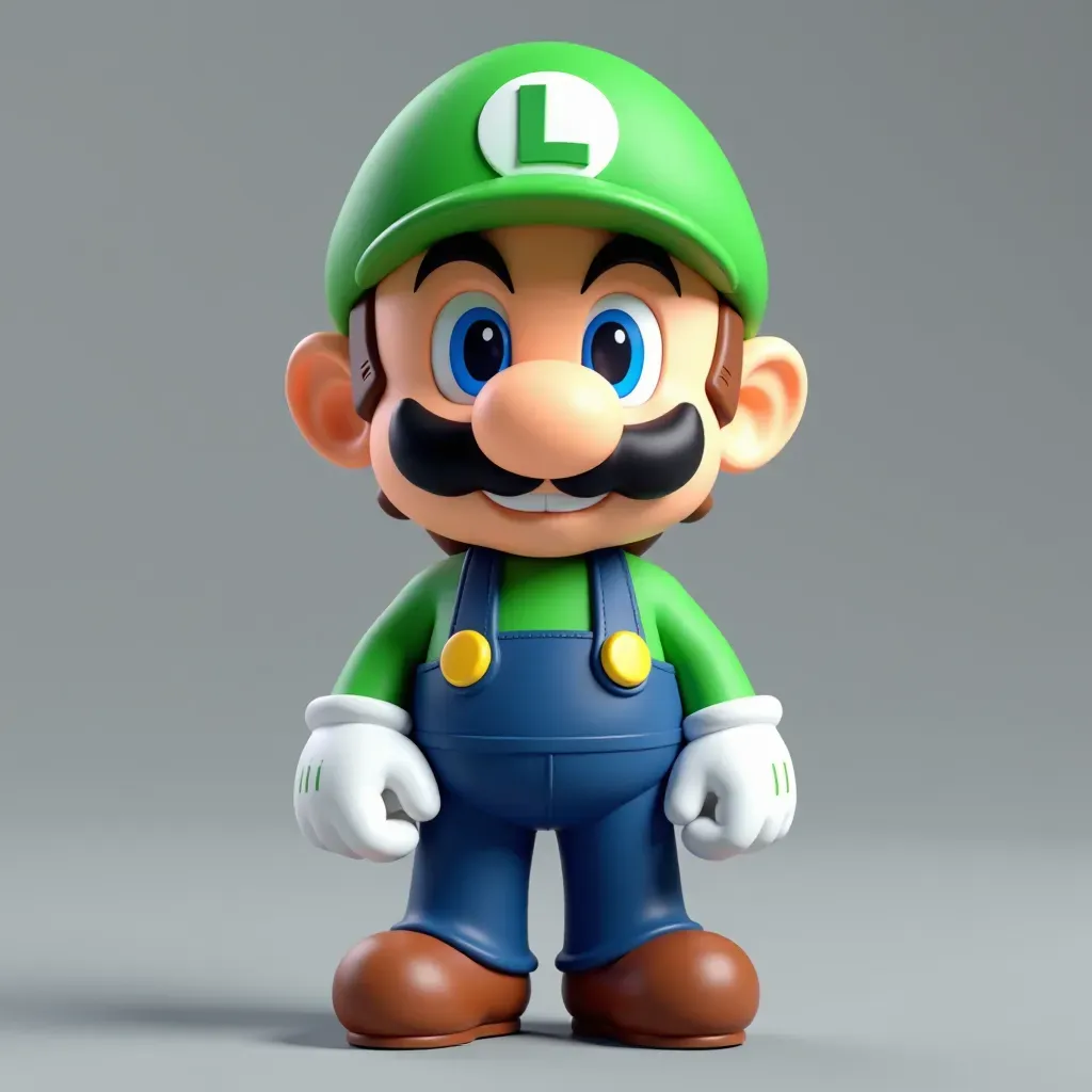 superhero STL files-collectible 3D figurines_Luigi Funko Pop Style Figure - Mario Icon