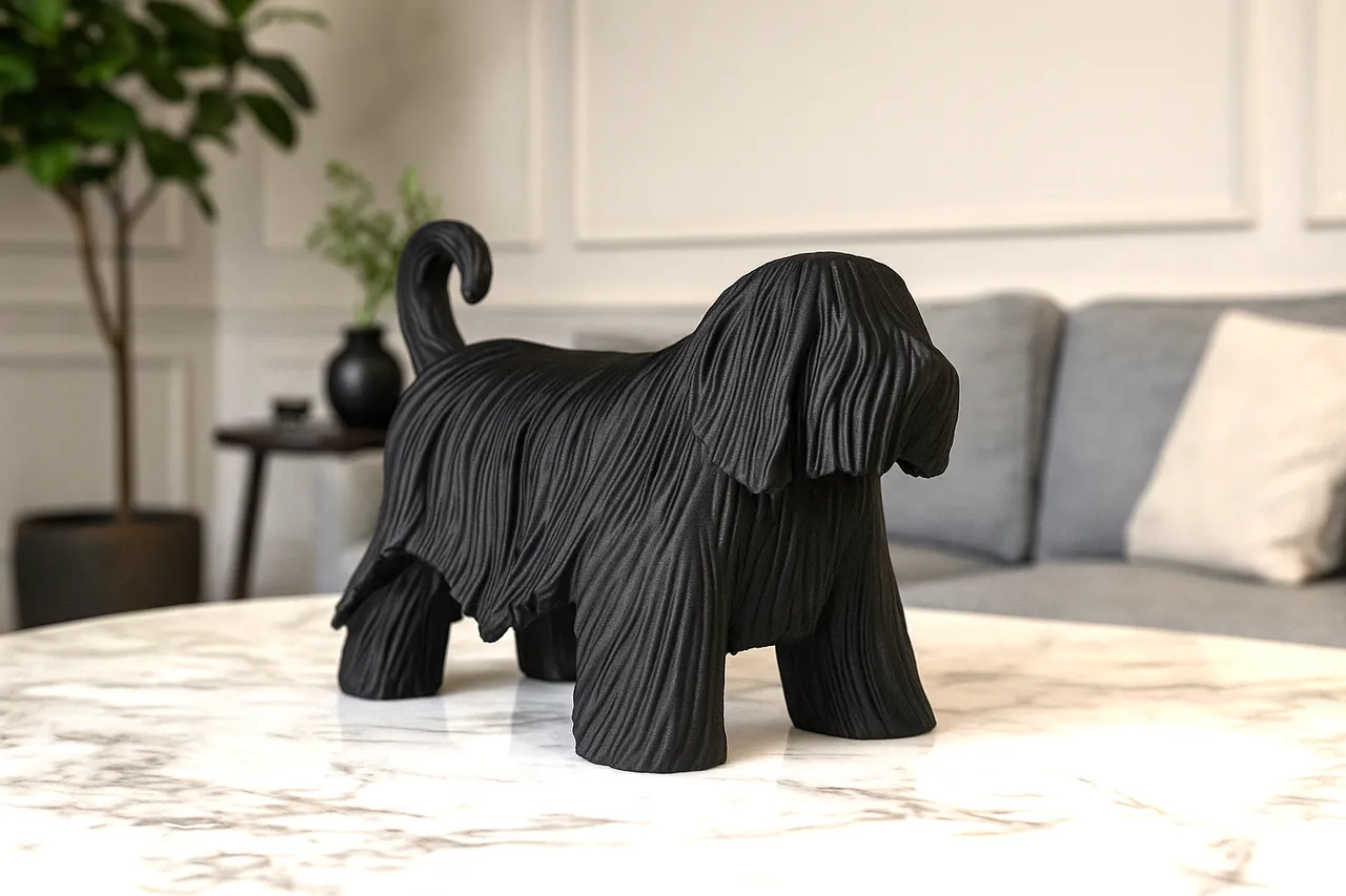 artistic statue STL-digital art figurines_Komondor Dog