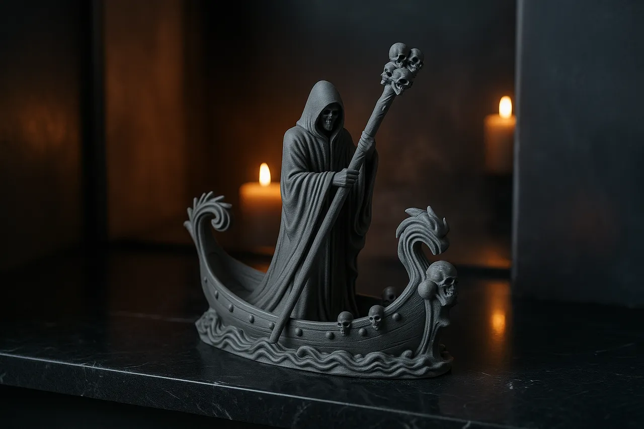 artistic statue STL-digital art figurines_Death Arrived — Gothic Boat